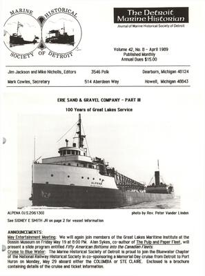 Detroit Marine Historian, v. 42, n. 8 (April 1989)