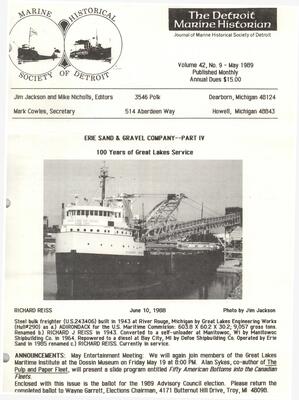 Detroit Marine Historian, v. 42, n. 9 (May 1989)