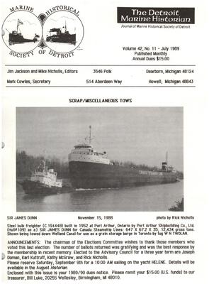 Detroit Marine Historian, v. 42, n. 11 (July 1989)