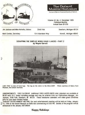 Detroit Marine Historian, v. 43, n. 4 (December 1989)