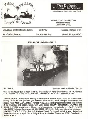 Detroit Marine Historian, v. 43, n. 7 (March 1990)