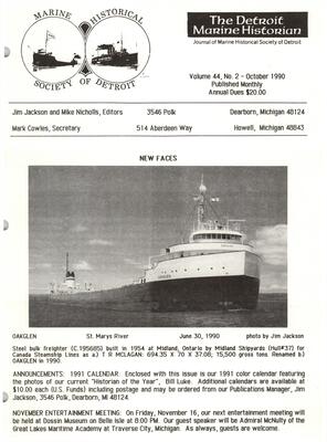 Detroit Marine Historian, v. 44, n. 2 (October 1990)