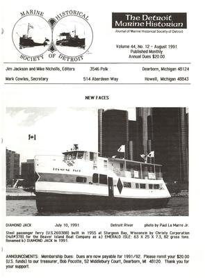 Detroit Marine Historian, v. 44, n. 12 (August 1991)