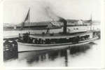 The steam launch HERO berthed at the foot of Simcoe Street.