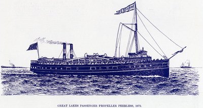 Great Lakes Passenger Propeller PEERLESS, 1872