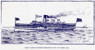 Great Lakes excursion steamboat CITY OF TOLEDO, 1891