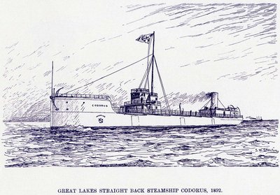 Great Lakes straight back steamship CODORUS, 1892