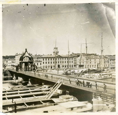 View of Oswego Harbor looking west, 1870s