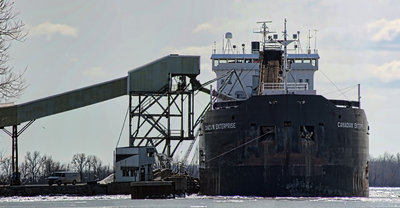 Canadian Enterprise loading salt at Windsor Salt mines