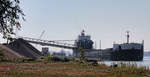 Peter R. Cresswell unloading at the LaFarge Terminal, Port of Windsor.