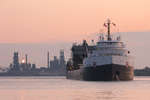 Algomarine, completing the pivot in the Detroit River