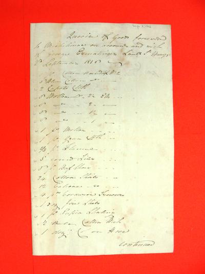 Invoice, 2 Sep 1816: George Ermatinger: various cloths