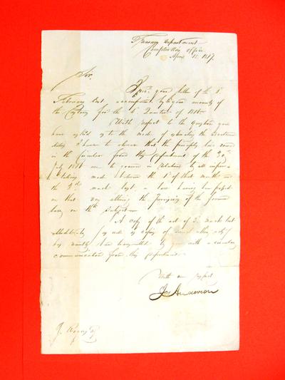 Letter, 15 Apr 1817: Joseph Anderson to John Rogers