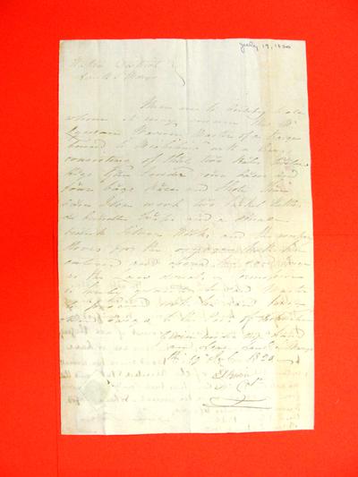 Boat, Lyman M. Warren, Declaration, 19 July 1820