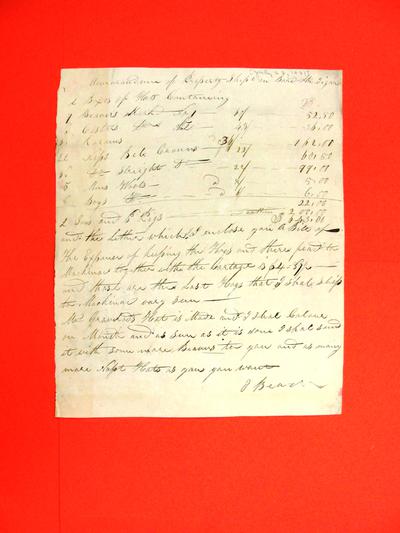 Schooner Tiger, Memorandum, 22 July 1821