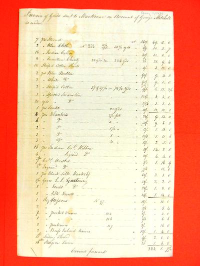 Invoice, 1 Aug 1821: Entries for 21 May and 19 July 1821