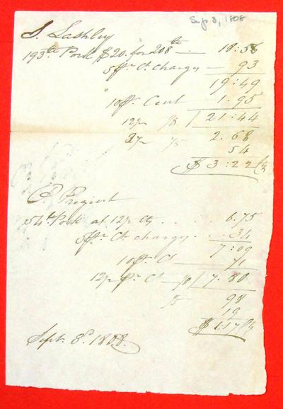 Invoice, 03 Sep 1808, S. Lashley, P. Preq[  ]t, pork