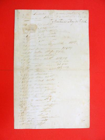 Invoice, 26 May 1816, long list of trade goods; Michael Dousman