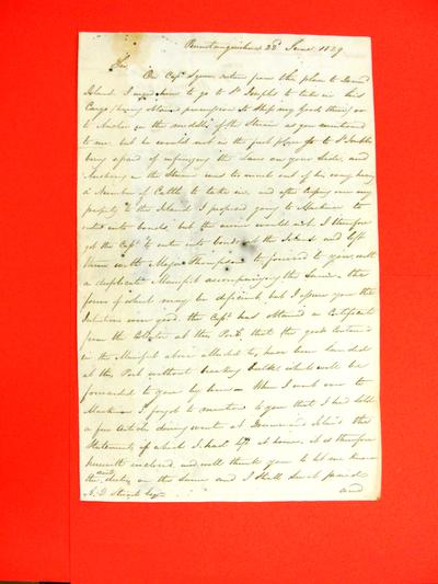 Schooner, Victor, Correspondence, 22 Jun 1829