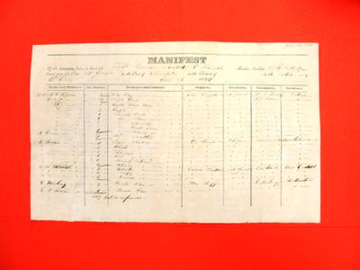 Schooner, Edward Sacket, Manifest, 30 Jun 1834