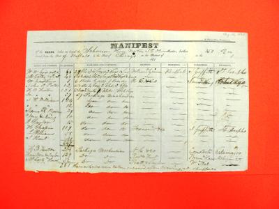 Schooner, Henry Norton, Manifest, 15 Aug 1835