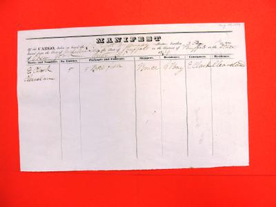 Steamboat, Fairport, Manifest, 28 Aug 1839