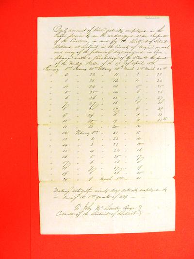 Report, 01 Apr 1839, &quot;Daily Account of Sanford Britton