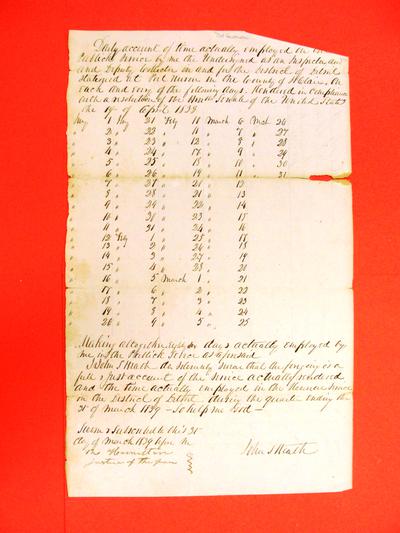 Report, 01 Apr 1839, &quot;Daily Account of John S. Heath