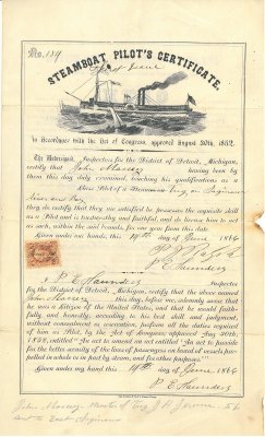 Steamboat Pilot's Certificate