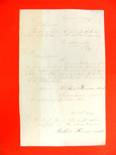 Lightship Ocean, Requisition, 1 Nov 1849