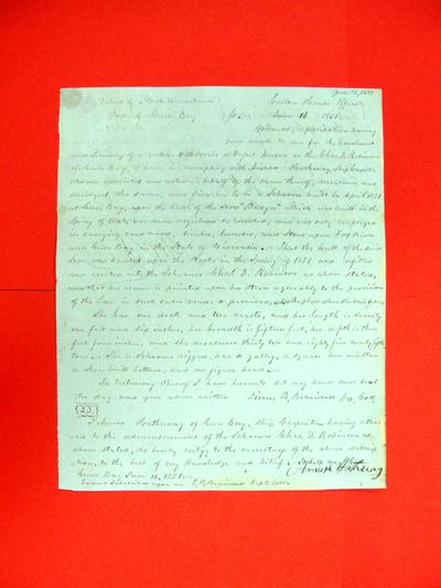 Schooner Chas. D. Robinson, Cert. of Admeassurement, 16 Jun 1851