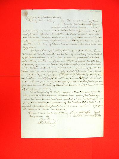 Scow William (of Fish Creek), License Bond, 11 Oct 1851