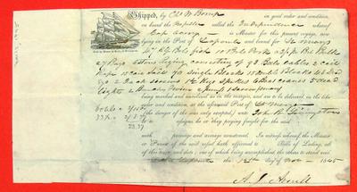 Propeller Independence, Invoice, 12 Nov 1845