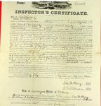 Steamer Comet, Inspector's Certificate, 22 July 1857