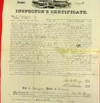 Steamer Magnet, Inspector's Certificate, 29 April 1857