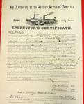 Steamer May Queen, Inspector's Certificate, 9 July 1857