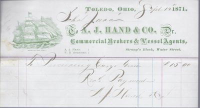 A. J. Hand & co. to Jura, Receipt