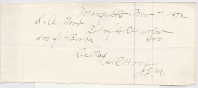 A. R. Harlow to S. A. Wood, Receipt