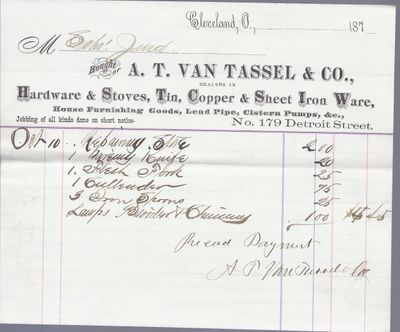 A. T. Van Tassel & Co. to Jura, Receipt