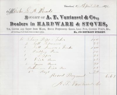 A. T. Vantassel & Co. to S. A. Wood, Receipt