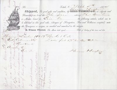 Broome & Draper to Jura, Bill of Lading