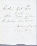 C. A. Pentland to S. A. Wood, Receipt