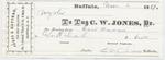 C. W. Jones, Tug to Mystic, Receipt