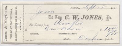 C. W. Jones, Tug to Jura, Receipt