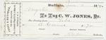 C. W. Jones, Tug to Mystic, Receipt