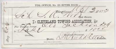 Cleveland Towing Association to S. A. Wood, Receipt