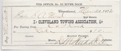 Cleveland Towing Association to S. A. Wood, Receipt