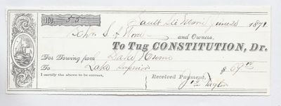 Constitution, Tug to S. A. Wood, Receipt