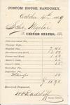 Custom House Sandusky to Mystic, Receipt