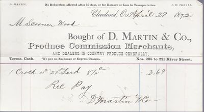 D. Martin & Co. to S. A. Wood, Receipt